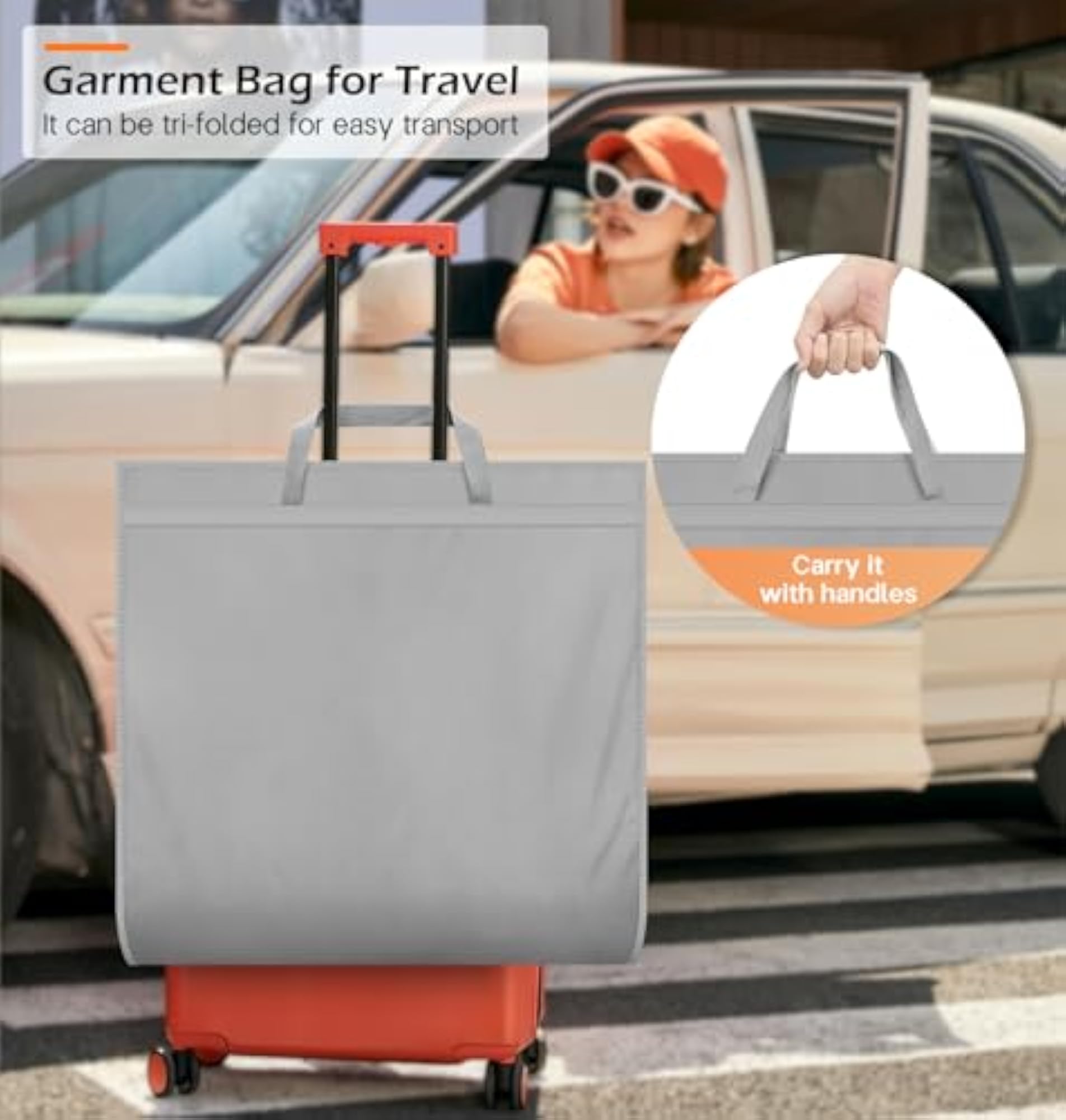 2 Packs Garment Bags for Travel, Grey