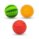 FÁCIL DE LIMPIAR: las 3 pelotas se pueden limpiar simplemente con un paño o enjuague con agua para favorecer la salud bucal de tu mascota. Son perfectas para la interacción con tu perro, para promover su inteligencia y reducir su ansiedad y aburrimiento.