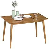 HOMCOM Table de Salle à Manger avec Un Grand Plateau, Table de Cuisine pour 4 6 Personnes, en Bois, 120 x 75 x 76 cm, Marron
