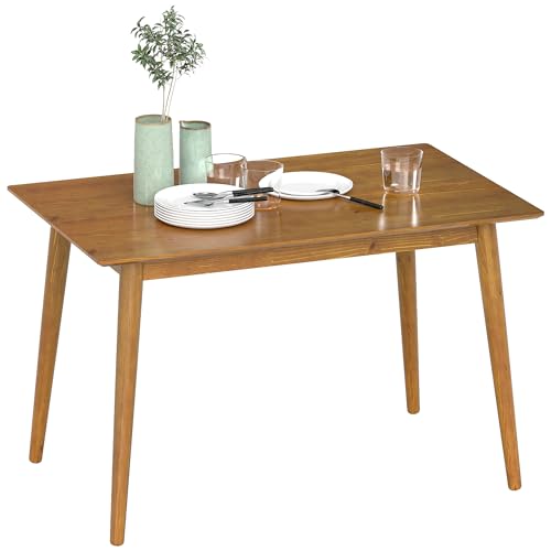 HOMCOM Mesa de comedor de madera con tablero