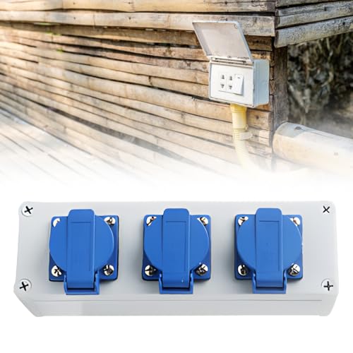 3 distribuidores de enchufes Schuko de 230 V, distribuidor de pared, enchufe Schuko de 16 A, enchufe empotrable, para interiores y exteriores