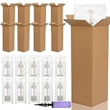 25 juegos de cajas de envío para botellas de vino, bolsas protectoras de viaje para botellas de vino y bomba inflable de vino para transporte seguro de cerveza de