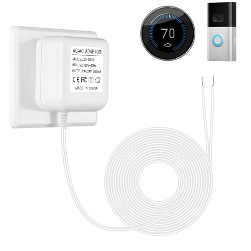 24V Video Doorbell Power Adapter (26.2 FT White)