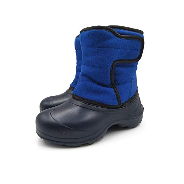 Amoji Kid Winter Snow Boots Boy Warm Fur Lined Boot Girl Lining Fleece Ferry Fuzzy Liner Furry Mud Boots Child Outdoor Shoes NavyBlue Size 11.5-12 Little Kid - Image 10
