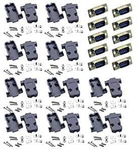 PriEnt DB9 Male and Female RS232 D-Sub Connectors, 9 Pin Electrical, 2 Row Solder Type with Hood Covers, Reliable for PCB, Computer Serial Ports, Secure Fit and Durable Build, Pack of 5 Pairs-image-37