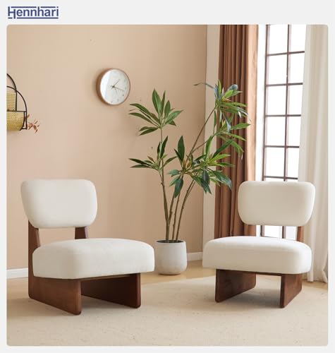 Sillón moderno sin brazos beige miniatura 6