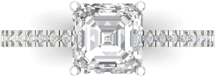 Clara Pucci 14K Solid Gold Engagement Ring for Women | 2.7 cttw Moissanite