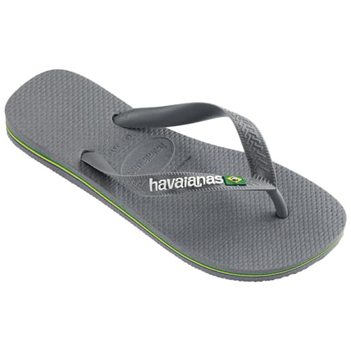 Image of Havaianas mens Brazil Logo Sandal Dark Brown /White