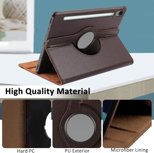 Image of TGK 360 Rotatable Flip Cover for Samsung Galaxy Tab S10 Lite 5G 10.9 inch Case Model SM-X400 /SM-X406B 2025 (Brown)
