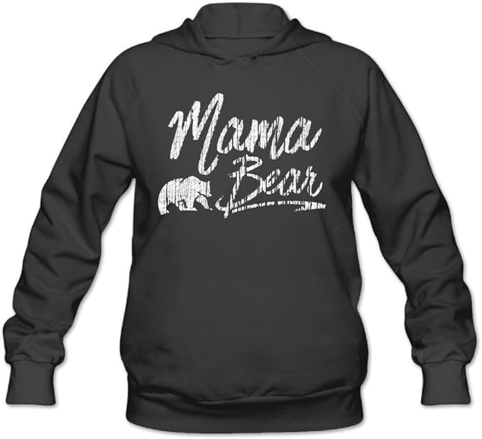 Mama Bear Family Retro Word Logo Unisex Hooded Sweatshirt