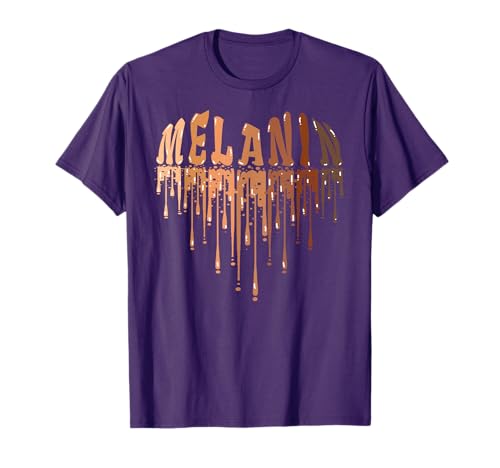 Drippin Melanin Heart Love Black History Pride Women Girls T-Shirt
