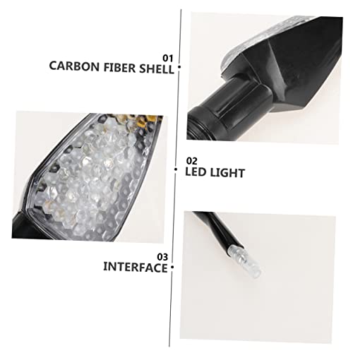 GALPADA 4 Pçs Sinal De Volta Lâmpadas LED Indicador LED Escudo Fibra Carbono Lâmpada Da Motocicleta