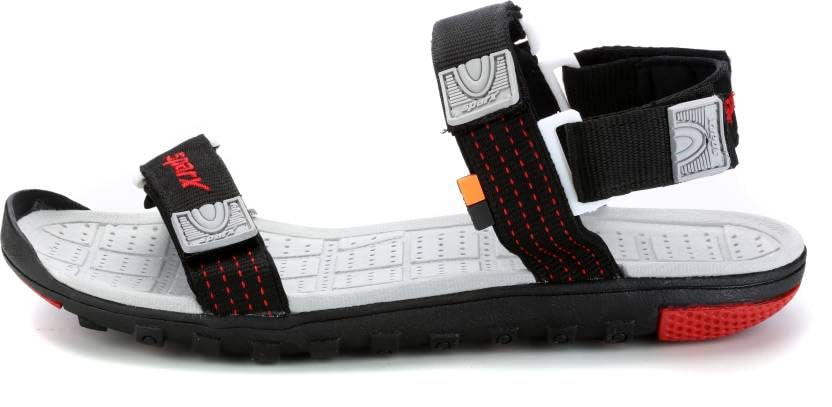 Image of SPARX mens Sparx Men Black Grey Stylish Floaters Sandal