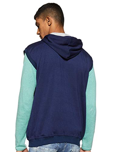 Image of Teemoods Men's Cotton Fleece Sleeveless Hooded Jacket - Casual Zip Up Vest for Gym Workout, Running, Aerobics, Yoga - Regular Fit with 2 Pockets