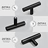 Goldenwarm 5 Pack Black Cabinet Knobs T Bar Knobs and Pulls Drawer Handles for Cupboard Hardware Bedroom Furniture, Single Hole Black Hardware