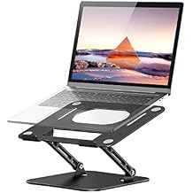 JOIOT Laptop Stand, Adjustable Laptop Stand for Desk, Aluminum Computer Stand Portable Laptop Riser, Foldable Laptop Holder for Mac HP ASUS Acer Surface ThinkPad Dell Lenovo