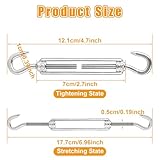 APACALI 20PCS M5 Turnbuckle Wire Tensioner, Stainless Steel Hook & Hook Rope Cable Tension, Adjustable Turnbuckle M5 for Garden Wire, Fence Wire Tensioner, Outdoor Hanging, Silver - Image 2