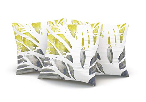 Xiuba Throw Pillow Covers Case Yellow White Olive Green Grey Tree Abstract Decorative Pillowcase Cushion Cover 18 X 18 Inch Square Size One Side Design Printed #TOP2
