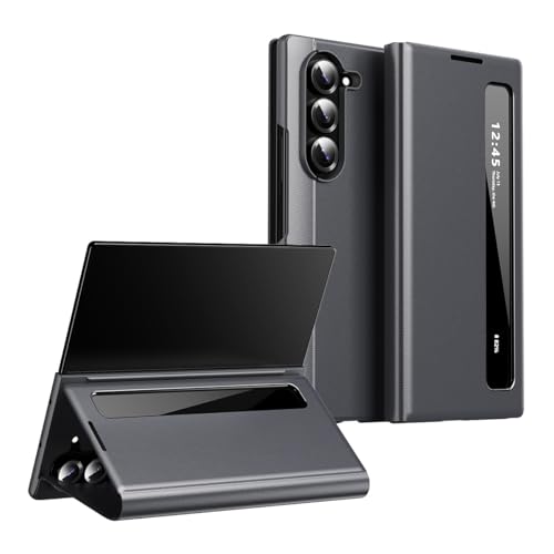 Fenêtre transparente Galaxy Z Fold 5 coque miroir cuir