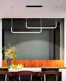 QAZPLM Moderner Kronleuchter dimmbar LED Pendelleuchte Kronleuchter mit Fernbedienung Esstisch LED Pendelleuchte Esszimmer LED Hängeleuchte Schwarz Gold für Küche, Wohnzimmer 120CM (schwarz)