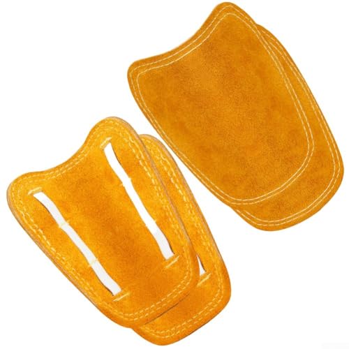 Couvre-chaussures de soudeur professionnel en cuir de vache pour bloquer la chaleur et les étincelles, avec design ergonomique incurvé et coutures ignifuges pour une protection fiable des pieds (jaune