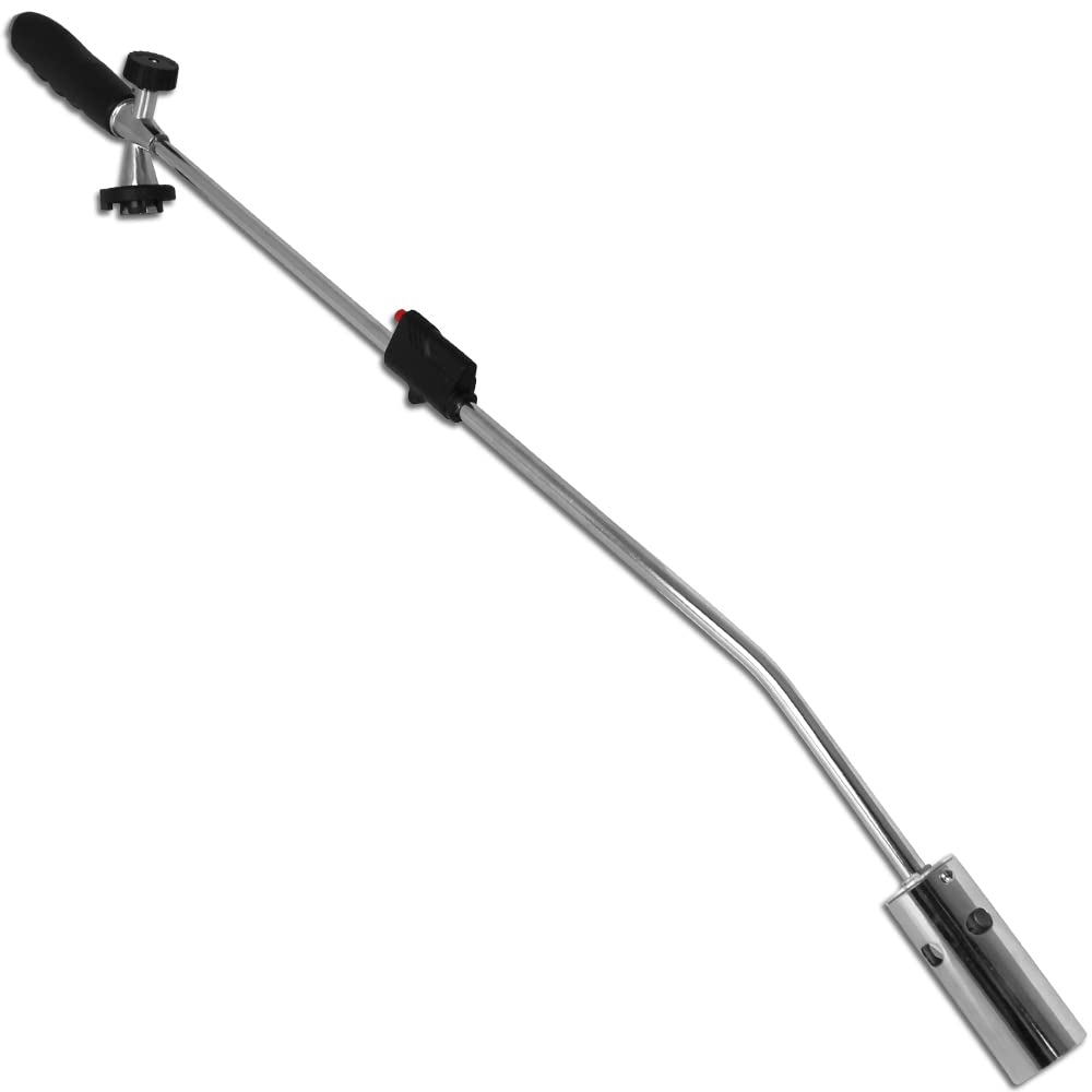 Bahama Bruciatore per erbacce con accensione piezoelettrica con 4 cartucce di gas, diserbanti, bruciatore a gas, argento, 80 cm
