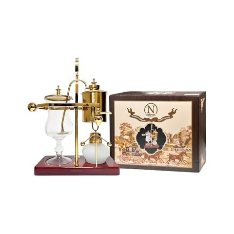 Nispira Belgium Royal Family Balance Syphon Unique Gravity Vintage Coffee Maker Vacuum Brewing System Gold 500 ml Cover