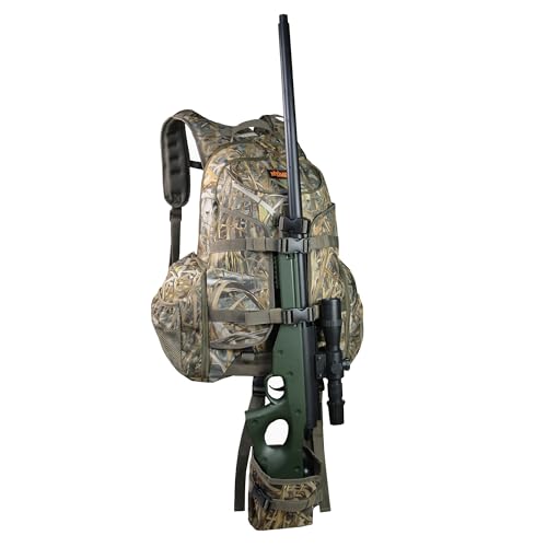 MYDAYS Hunting Backpack, Gear for Turkey Season, Camo Hunting Bow & Rifle Holder Pack, Durable Large Capacity Hunting Day Pack for Outdoor Rifle Bow G