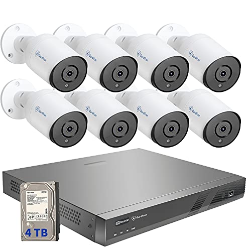 Gurdfran 4K PoE Überwachungskamera Aussen Set, 16CH Videoüberwachung mit 8X 8MP PoE IP Kamera Außen, Überwachungssystem mit 4K 4TB NVR, 30M IR Nachtsicht, Bewegungserkennung, IP66 Wasserdicht [Audio] Cover