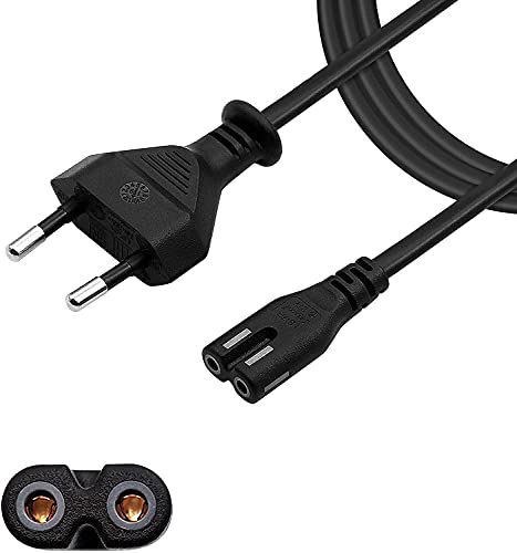 Top CHARGEUR * Adaptador Alimentación Cargador Corriente Cable 1.5m 150cm Bipolar Figura 8 C7 Negro Reemplazo Recambio Apple TV/Samsung/Barra de Sonido/Impresora/Altavoz Marshall