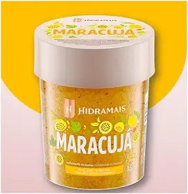 Esfoliante Corporal Sabonete Mousse Maracujá 350g - Hidramais - Dupla Ação: Esfolia e Hidrata, Textura Leve e Perfumada para a Pele