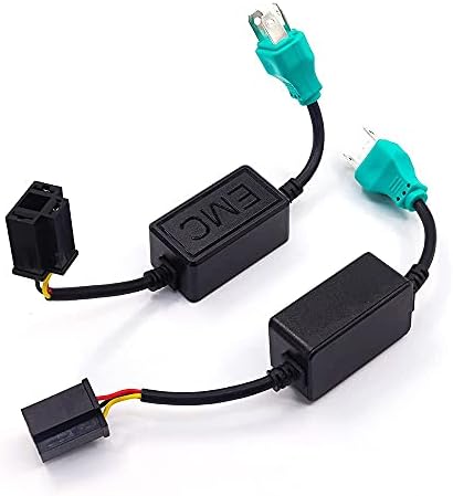 YnGia H4 Led Headlight Decoder Anti-flicker Harness 2pcs Canbus Resistor Error Free Adapter Decoder H4 HB2 9003 Flash Warning Canceller Capacitor for Headlight Fog Bulb
