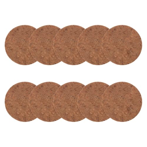 FRCOLOR 10pcs Natural Coconut Fiber Nesting Pads for Small Animals Pigeons Chicken Coop Bird Nest Cushions Comfortable Egg Protection Soft Bedding for Bird Cages