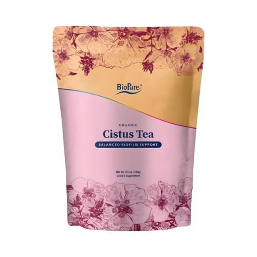 BioPure Cistus Loose Tea – Wild Organic Cistus Incanus & Cistus Albidus Rich in Polyphenols & Bioflavonoids to Support Immune & Gastrointestinal Function, Gut Health, and Balance Microbiome – 3.5oz