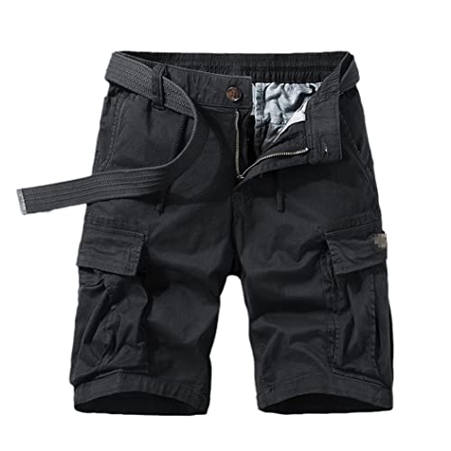 Short cargo en coton homme FULBHPRINT noir taille 58 pour l'été