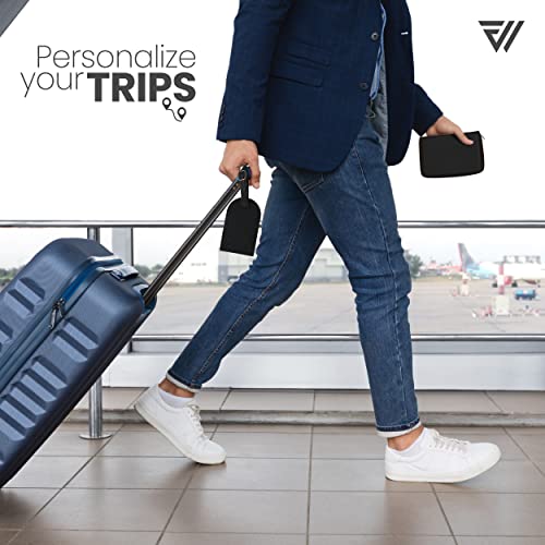 Rfid Blocking Passport Holder And Luggage Tag Set With Zipper Closure & Sim Pockets | Travel Wallet Organizer | Lightweight Pu Leather Travel Document Holder For Men & Women | Passport Wallet (Black) #TOP5