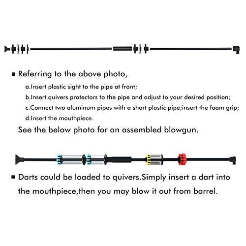 Wings 36“ Sporting Blowgun .40C With 48 Darts With Tactical Peep Sight Black #TOP2