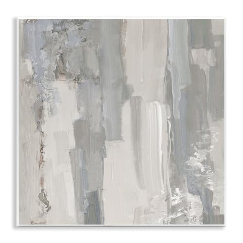 Grey Brushed Abstract Cityscape, 12 x 12 Inch Mounted Print on Wall Plaque