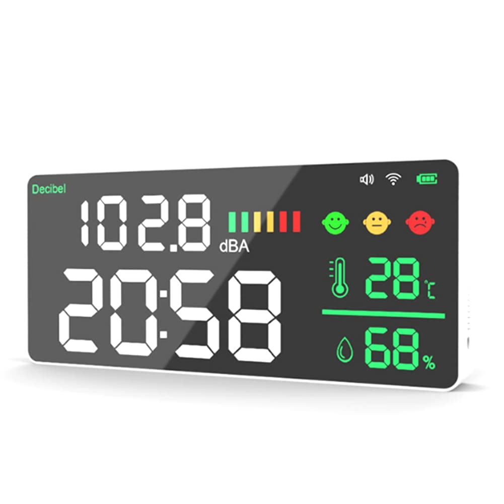 Knadgbft Tuya Wifi Digital Decibel Sound Meter Smart Noise Tester Decibel Meter Temperature And Humidity Monitor Led Screen Decibel Meter Decibel Meter