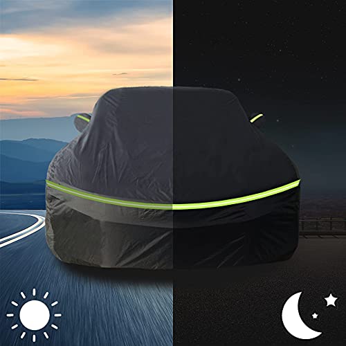 For Camaro Full Car Cover All Weather, Outdoor Car Covers With Zipper And Soft Cotton Lining, Windproof Heavy Duty Waterproof Protection Fit For 2010-2023 Chevy Camaro (Up To 190''L) #TOP5