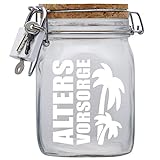 Handarbeit: die Spardose Spardose Altersvorsorge Rente das XXL Spar und Geld Geschenk in Glas L