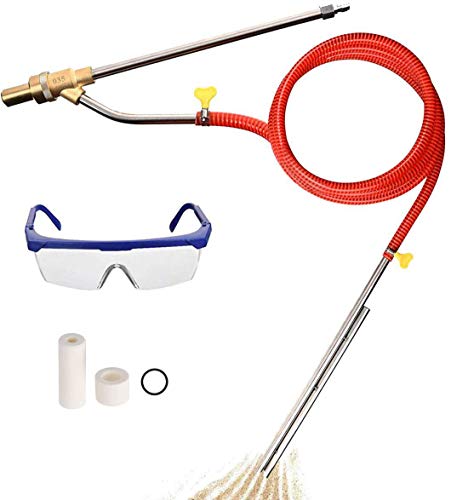 AgiiMan Pressure Washer Sandblasting Kit - Wet Power Sand Blasters Gun Attachment, 5000 PSI with 1 4 Inch Quick Disconnect, Nozzles Goggle