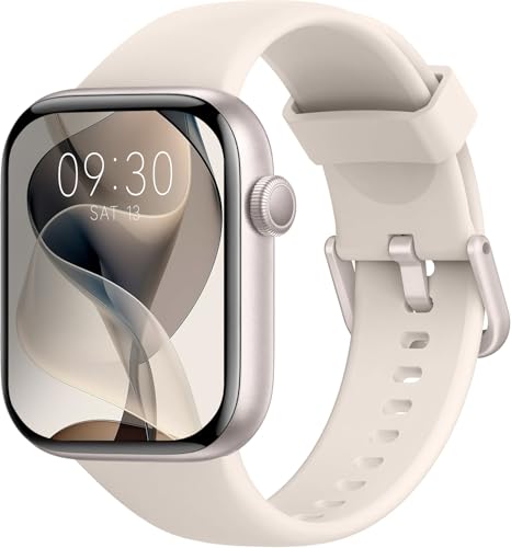 Smartwatch Damen Herren, 1,85' HD Touch Fitnessuhr mit Telefonfunktion, 140+Sportmodi Smart Watch Fitness Tracker mit Pulsmesser Schlafmonitor Schrittzähler, IP68 Wasserdicht Sportuhr iOS Starlight