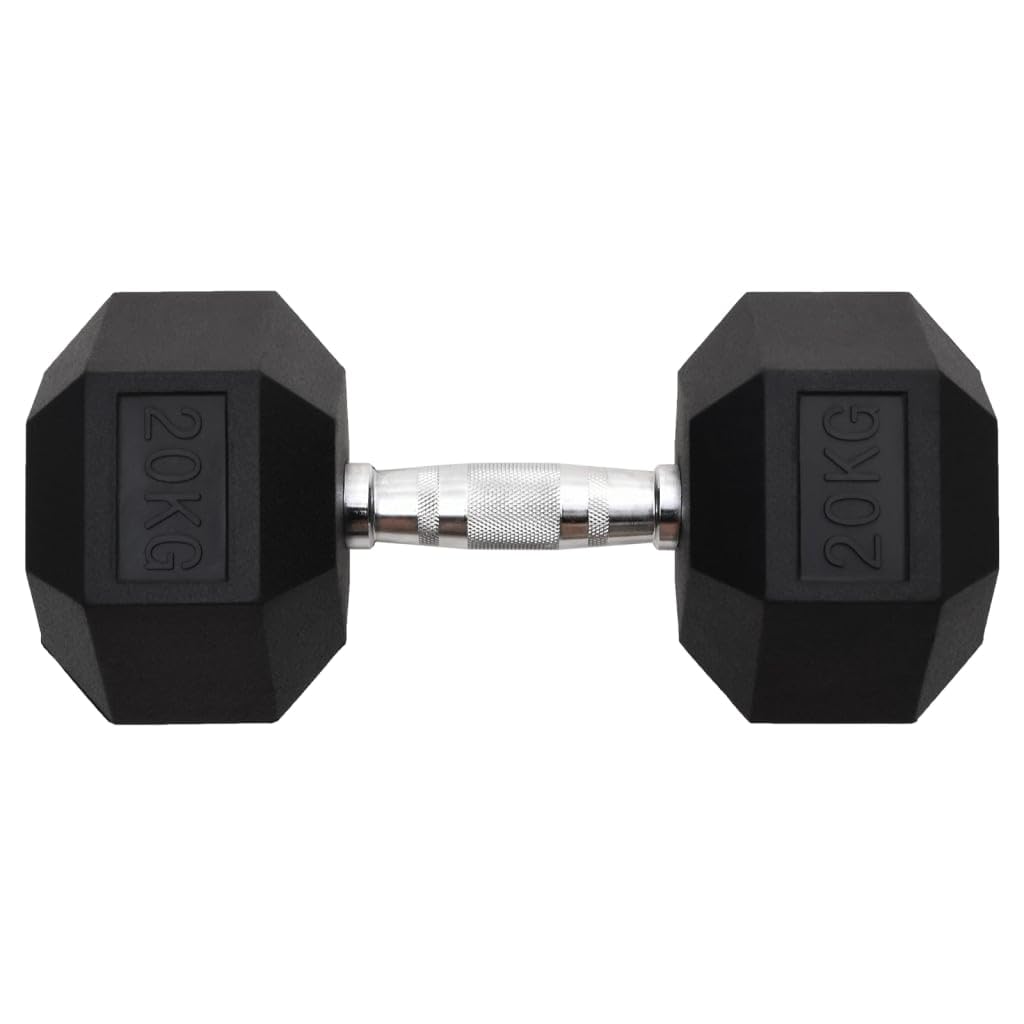 Mancuernas STK totales de hierro fundido con revestimiento de goma, diseño hexagonal antideslizante, mango moleteado para entrenamiento de fuerza, desarrollo muscular, entrenamiento en casa