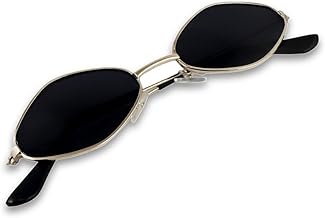 IFLASH Retro Diamond Shape Sunglasses For Men & Women,Metal Quadrilateral Frame Shades Uv Protection Film Sun Glasses,Non-Polarized