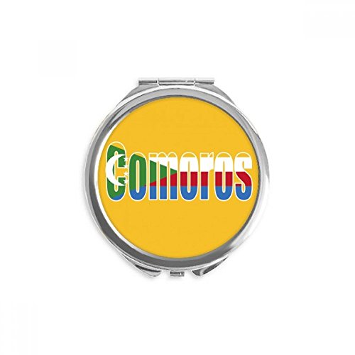 Miroir de poche Comores à offrir en cadeau souvenir original avec drapeau national multicolore