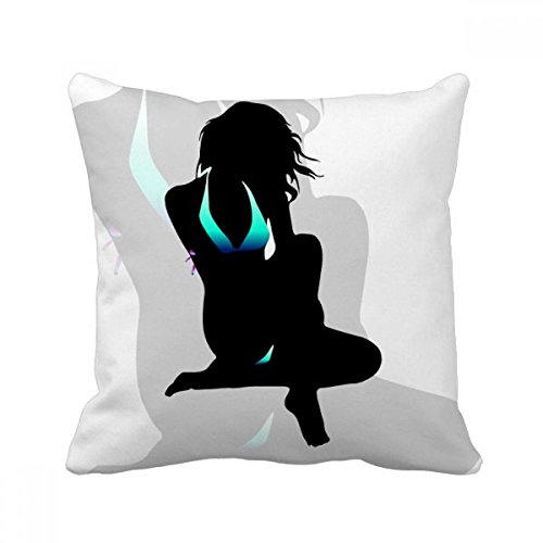 Housse de coussin avec insert 40x40 cm motif bikini multicolore