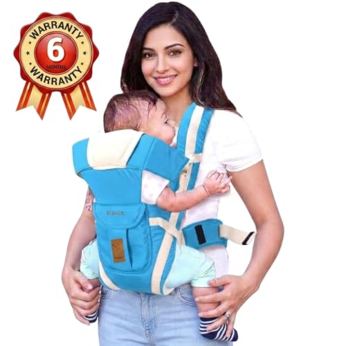 Image of BLISSIX Baby Carrier with Adjustable Waist Belt & Padded Shoulder Straps | Breathable Soft Carrier for & Toddler | Storage Pocket (Sky Blue)