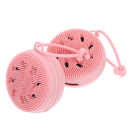 Healvian 2Pcs Portable Silicone Facial Cleansing Brush Manual Exfoliating Face Wash Scrubber for Deep Cleaning and Skin Massage Compact Design for Travel Use Shampoo Brush