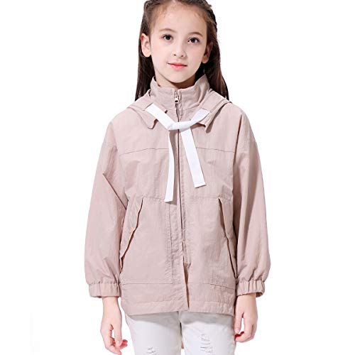 Girls Lightweight Rain Jackets Windbreaker Raincoats Hooded Packable Coats